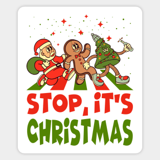 Christmas Road - 3, Santa Claus, Gingerbread man, Christmas tree Magnet